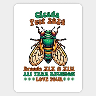 Entomology funny Cicada Fest 2024 Broods XIX Cicada Lover XII Magnet